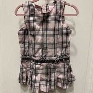 NWOT Cuddle Bear 12M Pink and Black Burberry and Clueless Looking Girls Dress